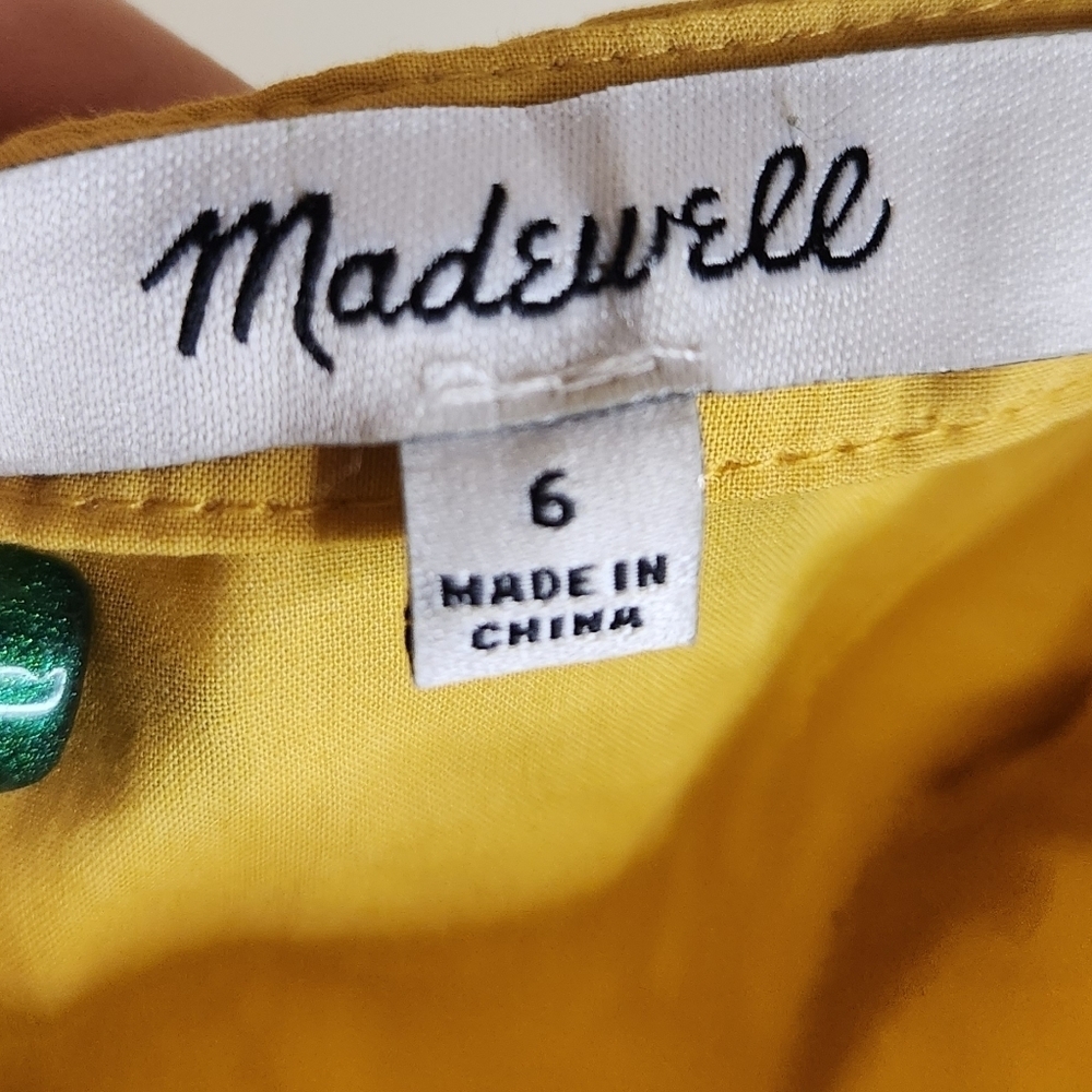 Madewell Eyelet Frilled-Strap Jumpsuit Yellow Size 6 - Picture 2 of 12